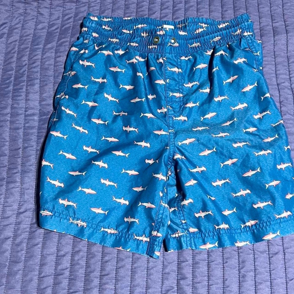 Old Navy Boys Blue Hammerhead Shark Print Swim Trunks Board Shorts XL 14-16